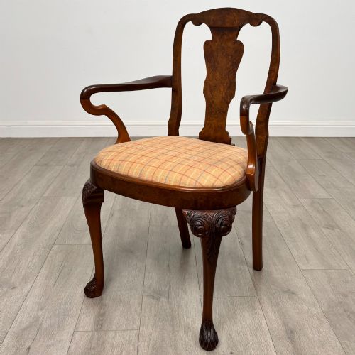 ANTIQUE 20TH CENTURY SET OF 8 DINING CHAIRS IN BURR WALNUT - ADDITIONAL PHOTO 1