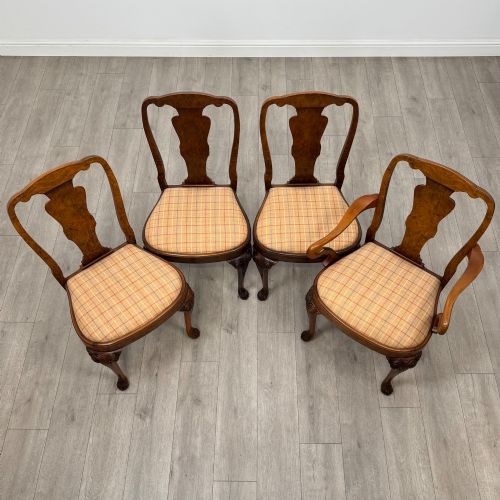 ANTIQUE 20TH CENTURY SET OF 8 DINING CHAIRS IN BURR WALNUT - ADDITIONAL PHOTO 8