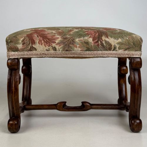 ANTIQUE 20TH CENTURY EDWARDIAN TAPESTRY STOOL IN WALNUT