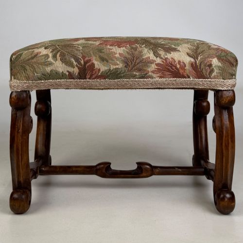 ANTIQUE 20TH CENTURY EDWARDIAN TAPESTRY STOOL IN WALNUT - ADDITIONAL PHOTO 4