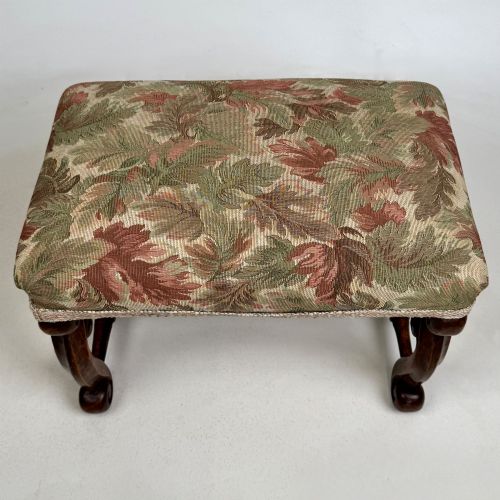 ANTIQUE 20TH CENTURY EDWARDIAN TAPESTRY STOOL IN WALNUT - ADDITIONAL PHOTO 8