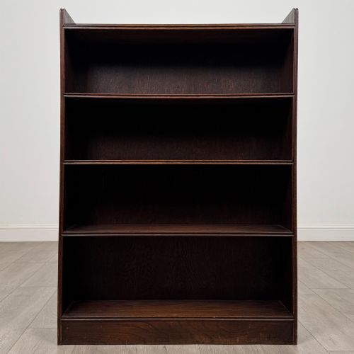 ANTIQUE 20TH CENTURY EDWARDIAN OPEN BOOKCASE IN OAK - ADDITIONAL PHOTO 1