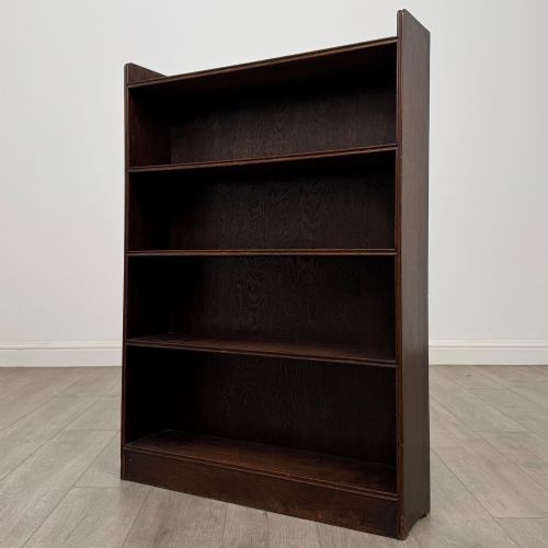 ANTIQUE 20TH CENTURY EDWARDIAN OPEN BOOKCASE IN OAK - ADDITIONAL PHOTO 2