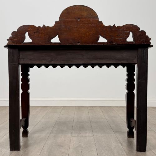 ANTIQUE 19TH CENTURY CARVED OAK VICTORIAN SIDE TABLE - ADDITIONAL PHOTO 4