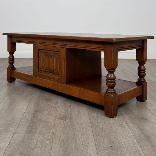 ANTIQUE 20TH CENTURY CARVED OAK COFFEE TABLE - ADDITIONAL PHOTO 6
