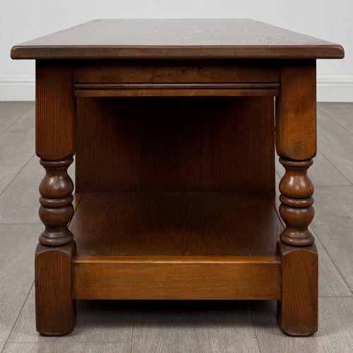 ANTIQUE 20TH CENTURY CARVED OAK COFFEE TABLE - ADDITIONAL PHOTO 7