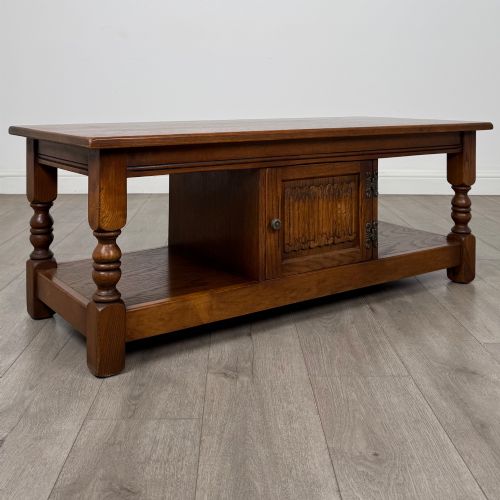 ANTIQUE 20TH CENTURY CARVED OAK COFFEE TABLE - ADDITIONAL PHOTO 8