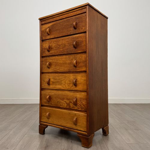 ANTIQUE 20TH CENTURY NARROW CHEST OF DRAWERS IN OAK - ADDITIONAL PHOTO 1