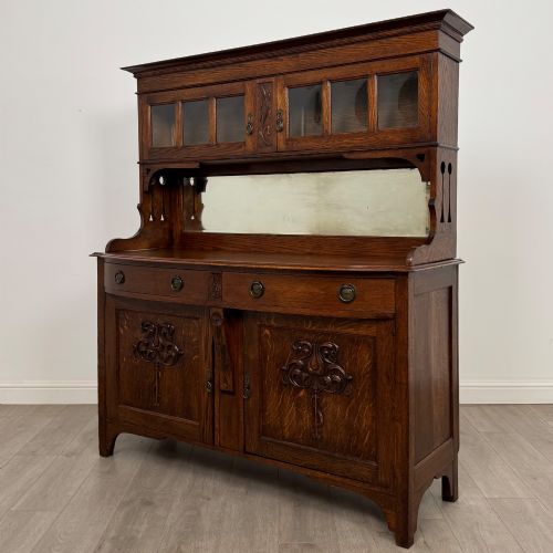 ANTIQUE 20TH CENTURY FINE QUALITY ARTS CRAFTS SIDEBOARD IN OAK - ADDITIONAL PHOTO 2