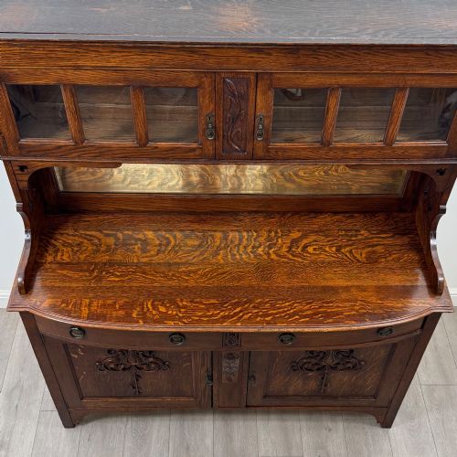 ANTIQUE 20TH CENTURY FINE QUALITY ARTS CRAFTS SIDEBOARD IN OAK - ADDITIONAL PHOTO 10
