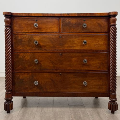 ANTIQUE 19TH CENTURY REGENCY CHEST OF DRAWERS IN MAHOGANY