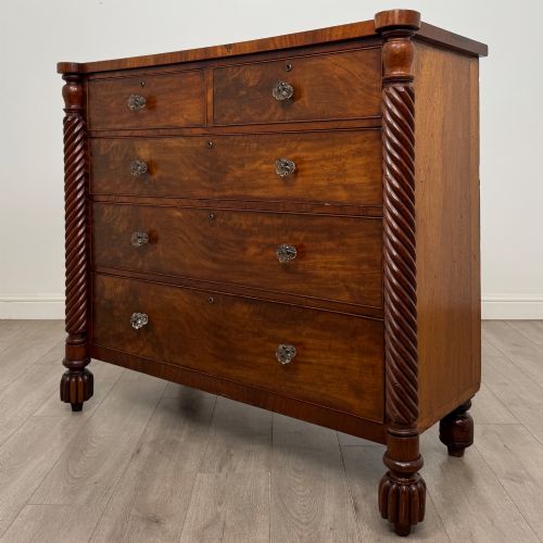 ANTIQUE 19TH CENTURY REGENCY CHEST OF DRAWERS IN MAHOGANY - ADDITIONAL PHOTO 1
