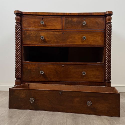 ANTIQUE 19TH CENTURY REGENCY CHEST OF DRAWERS IN MAHOGANY - ADDITIONAL PHOTO 9