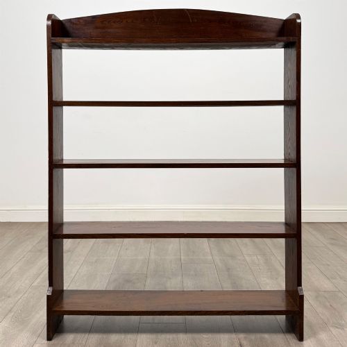 ANTIQUE 20TH CENTURY EDWARDIAN OPEN BOOKCASE IN OAK - ADDITIONAL PHOTO 1