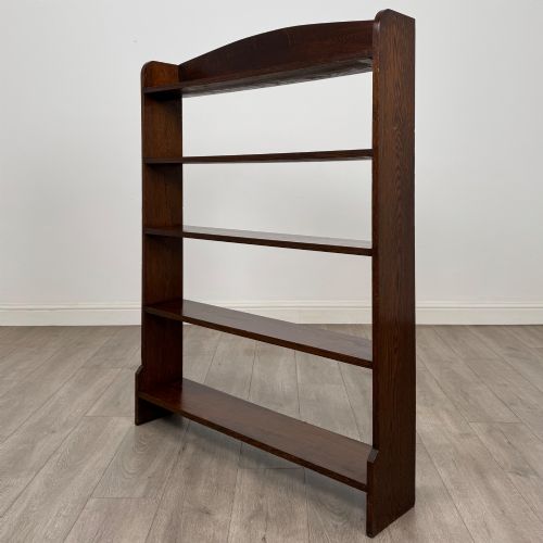ANTIQUE 20TH CENTURY EDWARDIAN OPEN BOOKCASE IN OAK - ADDITIONAL PHOTO 2