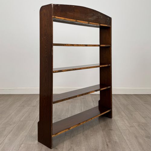 ANTIQUE 20TH CENTURY EDWARDIAN OPEN BOOKCASE IN OAK - ADDITIONAL PHOTO 4
