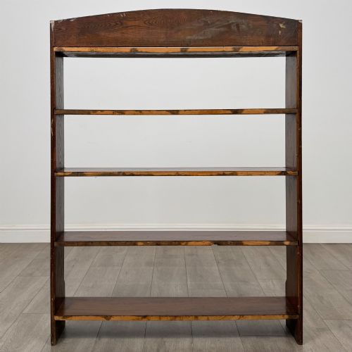 ANTIQUE 20TH CENTURY EDWARDIAN OPEN BOOKCASE IN OAK - ADDITIONAL PHOTO 5