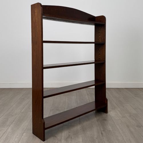 ANTIQUE 20TH CENTURY EDWARDIAN OPEN BOOKCASE IN OAK - ADDITIONAL PHOTO 8