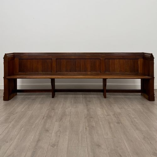 ANTIQUE 19TH CENTURY LARGE VICTORIAN BENCH PEW IN OAK