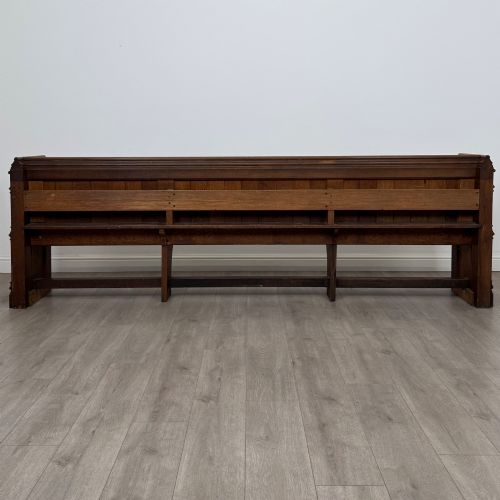 ANTIQUE 19TH CENTURY LARGE VICTORIAN BENCH PEW IN OAK - ADDITIONAL PHOTO 4