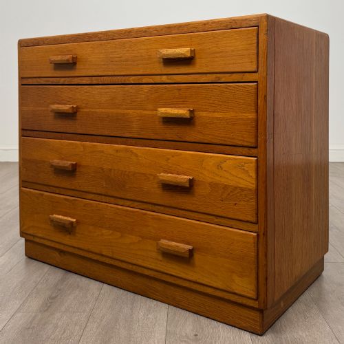 ANTIQUE 20TH CENTURY CHEST OF DRAWERS IN GOLDEN OAK - ADDITIONAL PHOTO 1