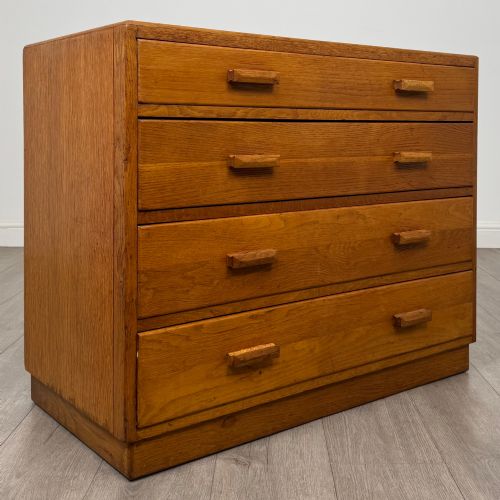 ANTIQUE 20TH CENTURY CHEST OF DRAWERS IN GOLDEN OAK - ADDITIONAL PHOTO 7