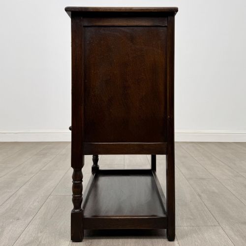 ANTIQUE 20TH CENTURY LINENFOLD CUPBOARD IN OAK - ADDITIONAL PHOTO 3