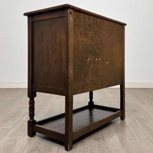 ANTIQUE 20TH CENTURY LINENFOLD CUPBOARD IN OAK - ADDITIONAL PHOTO 4