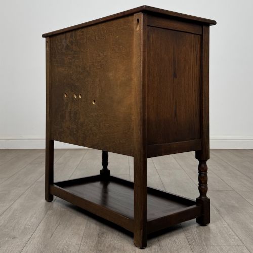 ANTIQUE 20TH CENTURY LINENFOLD CUPBOARD IN OAK - ADDITIONAL PHOTO 6