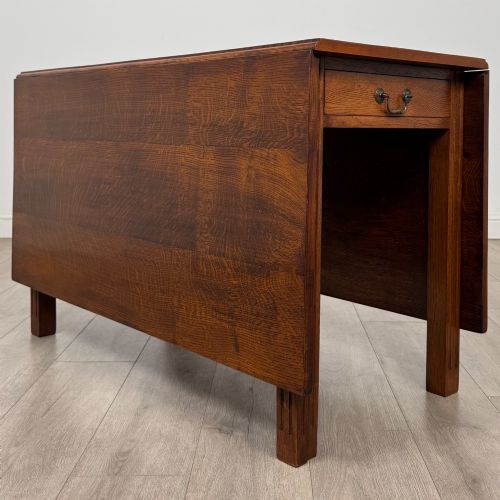 ANTIQUE 20TH CENTURY GOOD QUALITY DROP LEAF TABLE IN OAK - ADDITIONAL PHOTO 7