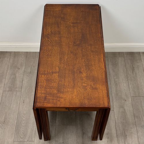 ANTIQUE 20TH CENTURY GOOD QUALITY DROP LEAF TABLE IN OAK - ADDITIONAL PHOTO 9