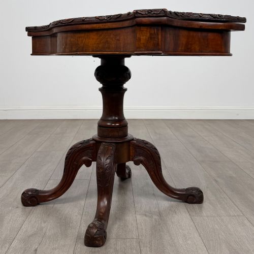 ANTIQUE 19TH CENTURY VICTORIAN TEA TABLE IN FIGURED WALNUT - ADDITIONAL PHOTO 1