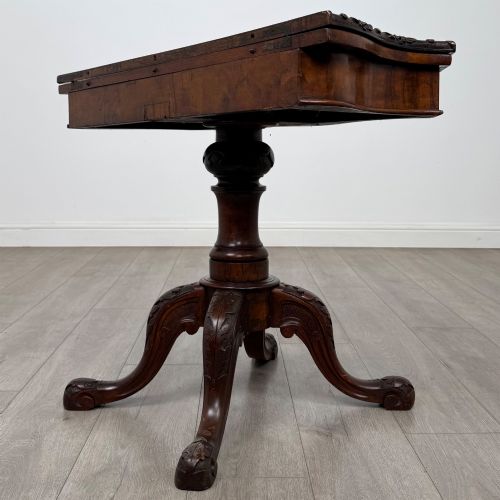 ANTIQUE 19TH CENTURY VICTORIAN TEA TABLE IN FIGURED WALNUT - ADDITIONAL PHOTO 5