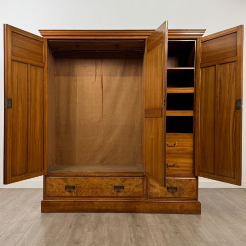 ANTIQUE 20TH CENTURY LARGE ART DECO WARDROBE IN BURR WALNUT - ADDITIONAL PHOTO 1