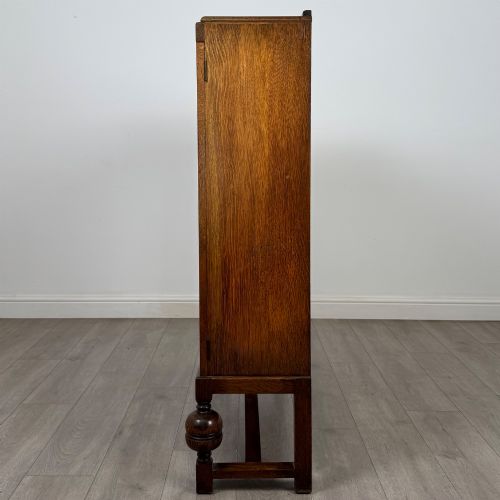 ANTIQUE 20TH CENTURY EDWARDIAN DISPLAY CABINET IN OAK - ADDITIONAL PHOTO 3
