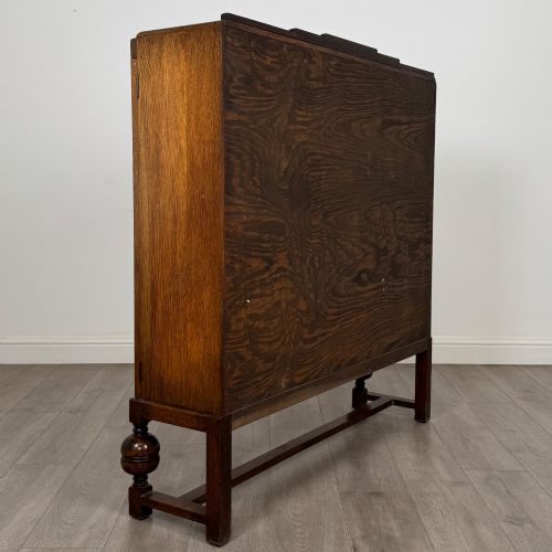 ANTIQUE 20TH CENTURY EDWARDIAN DISPLAY CABINET IN OAK - ADDITIONAL PHOTO 4