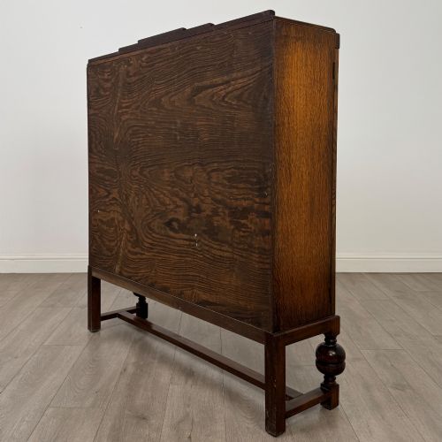 ANTIQUE 20TH CENTURY EDWARDIAN DISPLAY CABINET IN OAK - ADDITIONAL PHOTO 6