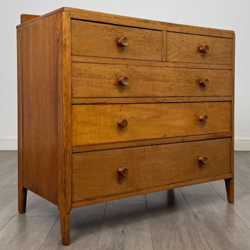 ANTIQUE 20TH CENTURY CHEST OF DRAWERS IN GOLDEN OAK - ADDITIONAL PHOTO 7