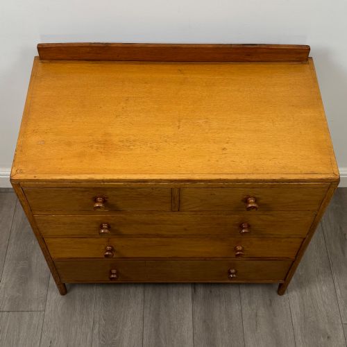 ANTIQUE 20TH CENTURY CHEST OF DRAWERS IN GOLDEN OAK - ADDITIONAL PHOTO 8