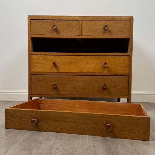 ANTIQUE 20TH CENTURY CHEST OF DRAWERS IN GOLDEN OAK - ADDITIONAL PHOTO 9