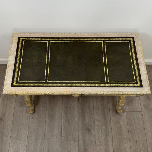 ANTIQUE 19TH CENTURY VICTORIAN CARVED OAK WRITING TABLE - ADDITIONAL PHOTO 8
