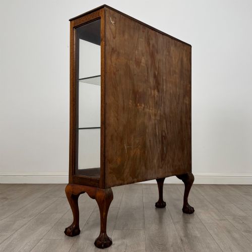 ANTIQUE 20TH CENTURY ART DECO STYLE DISPLAY CABINET IN OAK - ADDITIONAL PHOTO 5