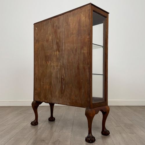 ANTIQUE 20TH CENTURY ART DECO STYLE DISPLAY CABINET IN OAK - ADDITIONAL PHOTO 7