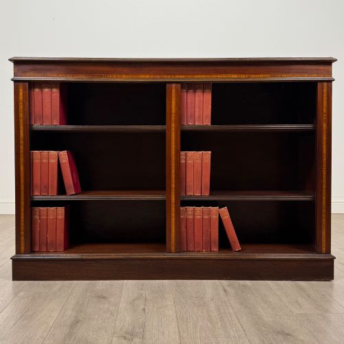 antique 20th century edwardian open bookcase in mahogany - CATEGORY: ANTIQUE BOOKCASES - DATED EDWARDIAN