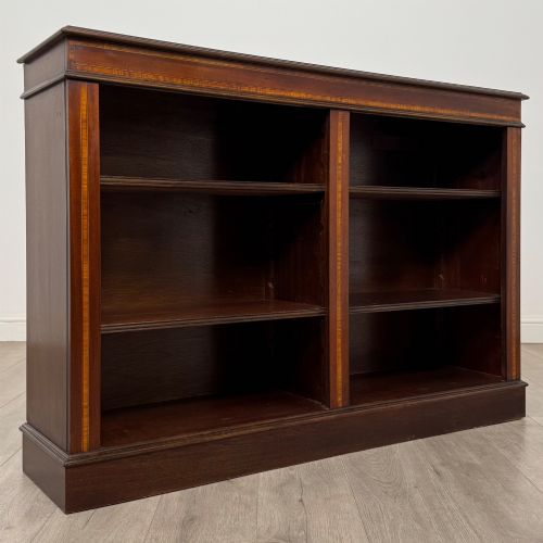 ANTIQUE 20TH CENTURY EDWARDIAN OPEN BOOKCASE IN MAHOGANY - ADDITIONAL PHOTO 8