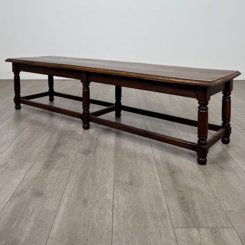 ANTIQUE 20TH CENTURY GOOD QUALITY BENCH IN OAK - ADDITIONAL PHOTO 2