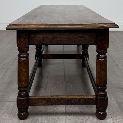 ANTIQUE 20TH CENTURY GOOD QUALITY BENCH IN OAK - ADDITIONAL PHOTO 3