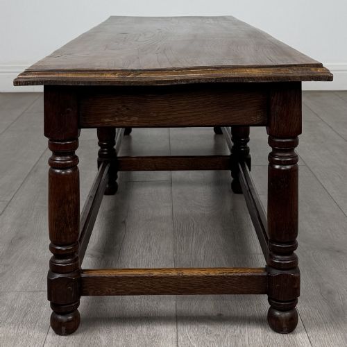 ANTIQUE 20TH CENTURY GOOD QUALITY BENCH IN OAK - ADDITIONAL PHOTO 7