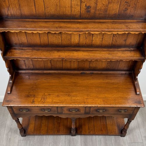 ANTIQUE 20TH CENTURY FINE QUALITY WELSH DRESSER IN OAK - ADDITIONAL PHOTO 8
