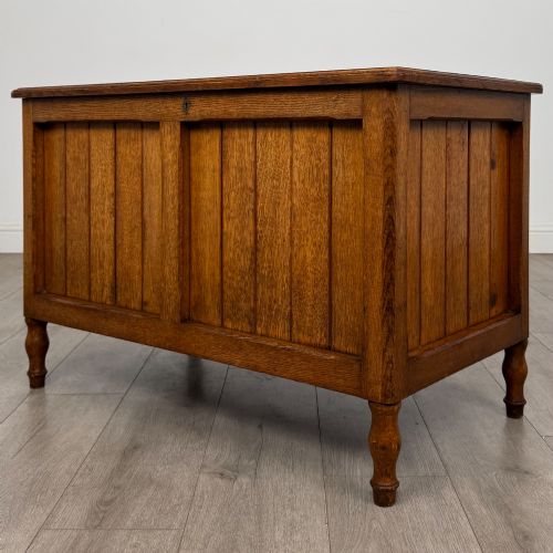ANTIQUE 20TH CENTURY ARTS CRAFTS BLANKET BOX IN GOLDEN OAK - ADDITIONAL PHOTO 1